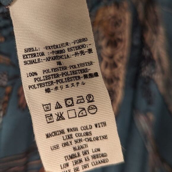 Free People Blue Haze Tank Top Floral Print Sleeveless V-Neck Ruffle Trim Size S - Picture 7 of 7